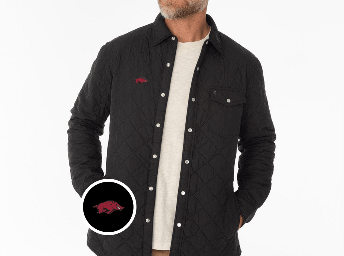 Criquet Arkansas- Quilted Shacket in Hog, Black, view 1