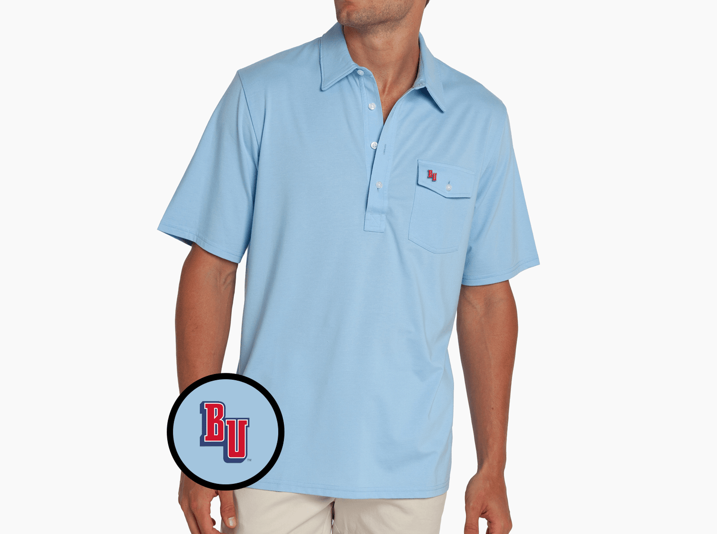 Criquet Belmont Coaches Players Shirt in BU, Light Blue, view 2