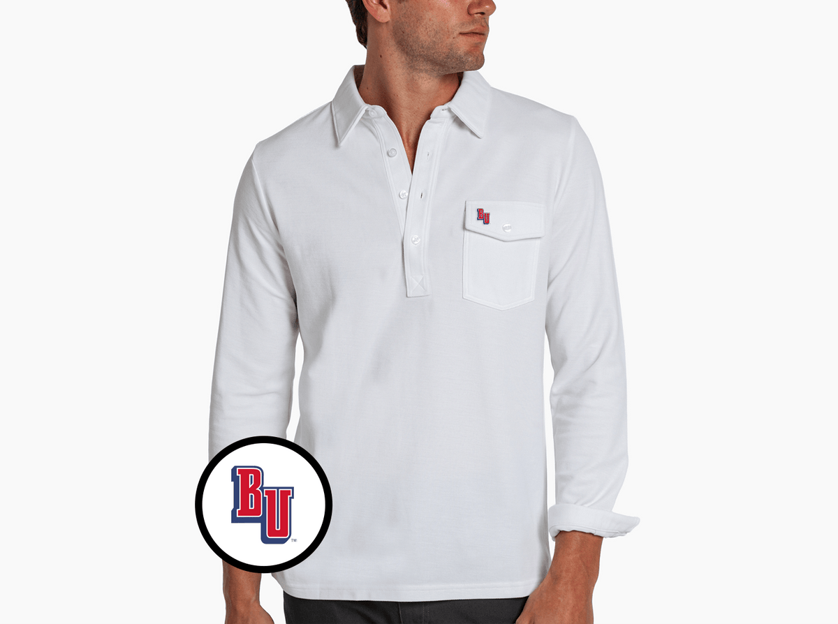 Criquet Belmont Long Sleeve Players Shirt in BU, White, view 2