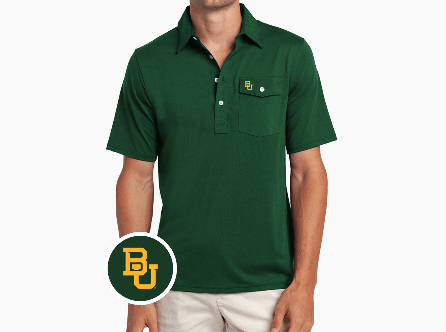 Criquet Baylor in Coaches Players Shirt, Interlock, Dark Green, view 2