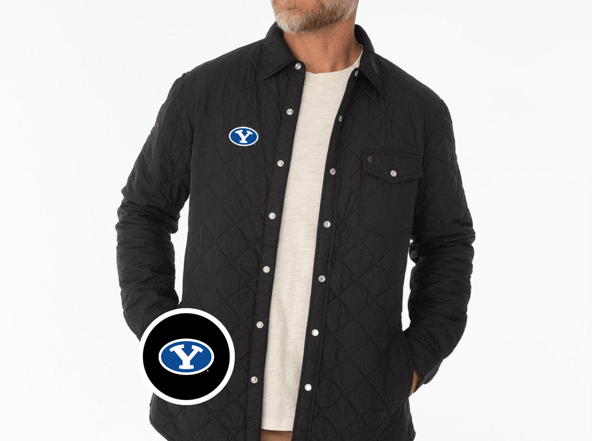 Criquet BYU Quilted Shacket in Oval, Black, view 2