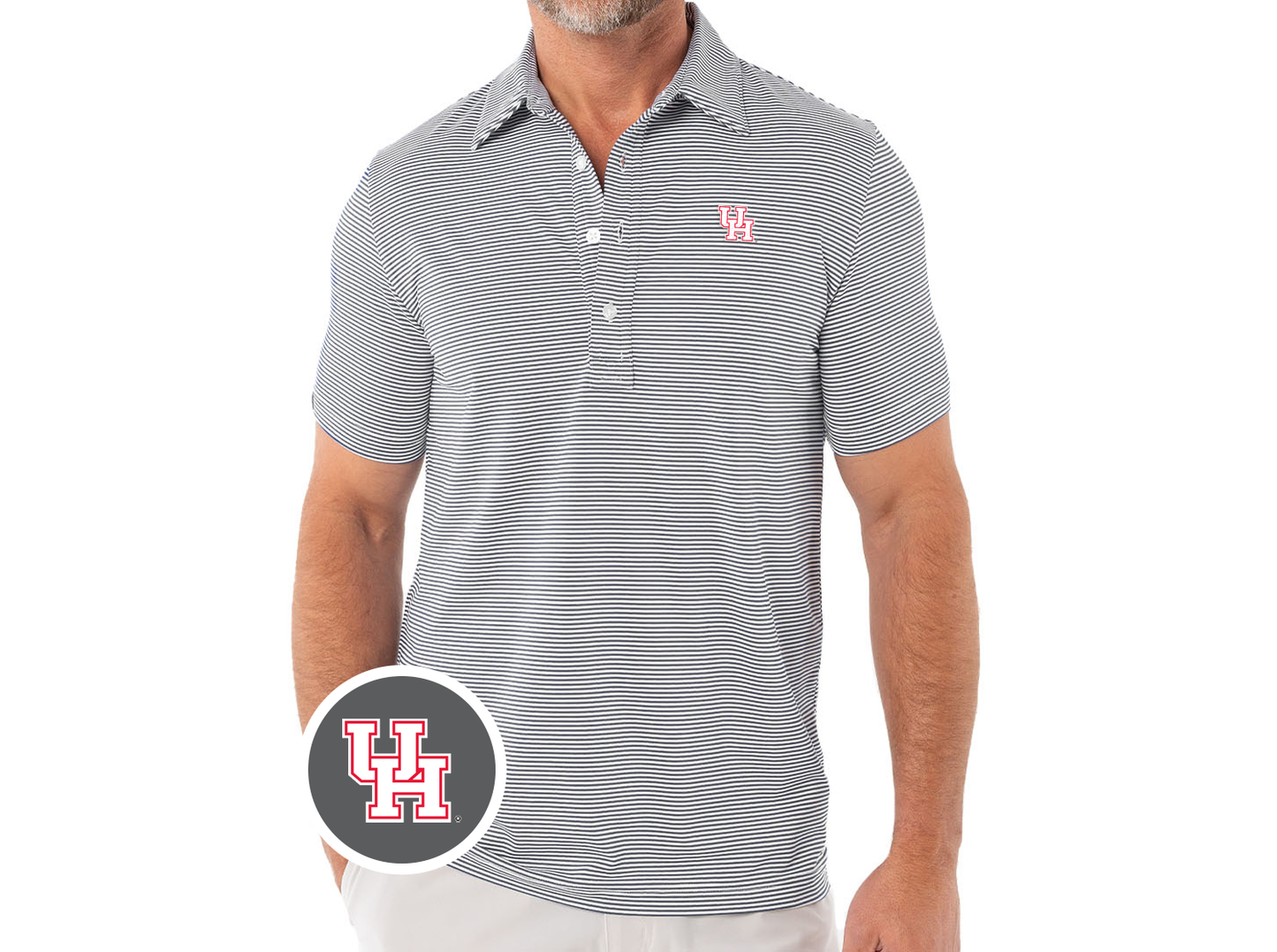 Criquet Houston in Sport Range, UH Interlock, Hobby Stripe Grey/White, view 1