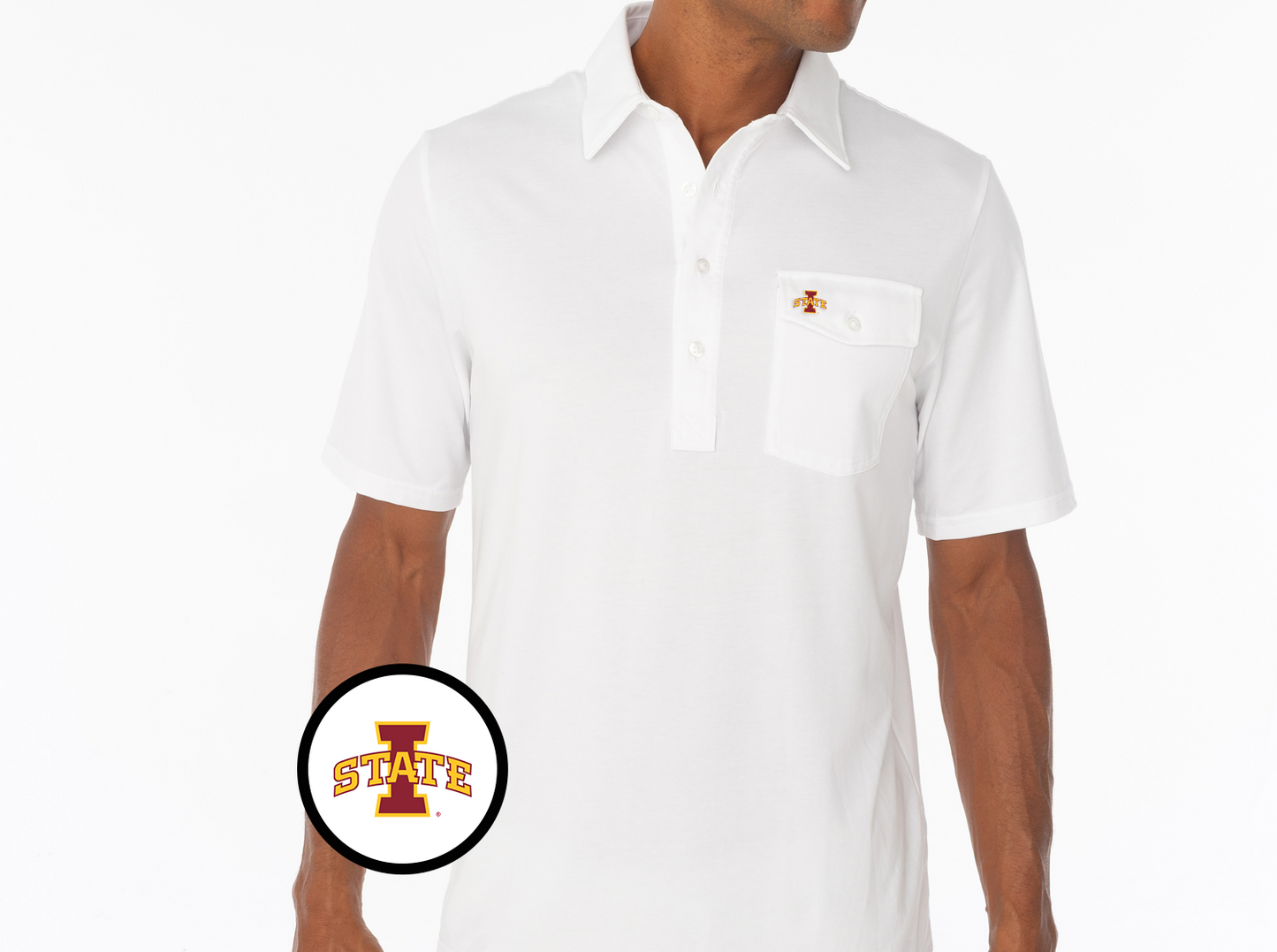 Criquet Iowa State Coach's Performance Players Shirt I State in White, view 2