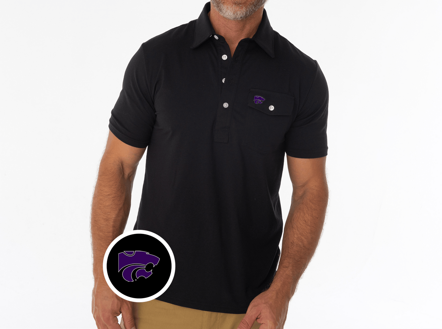 Criquet Kansas State Coaches Players Shirt in Wildcat, Black, view 1
