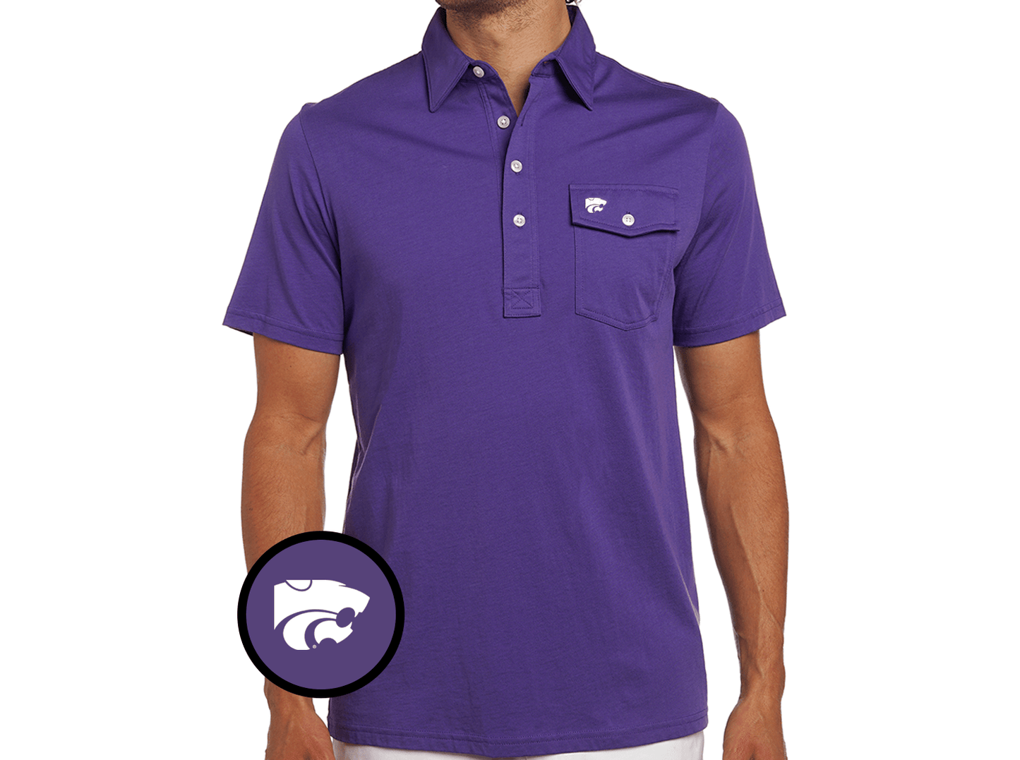 Criquet Kansas State Coaches Players Shirt in Wildcat, Purple, view 2