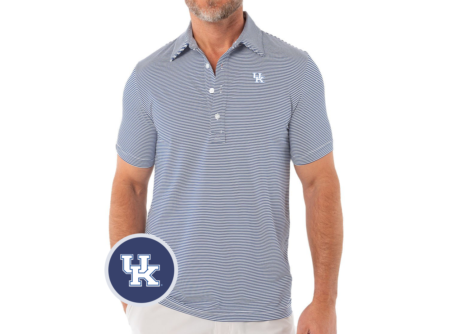 Criquet Kentucky in Sport Range Polo, UK Interlock, Hobby Stripe Navy/White, view 1