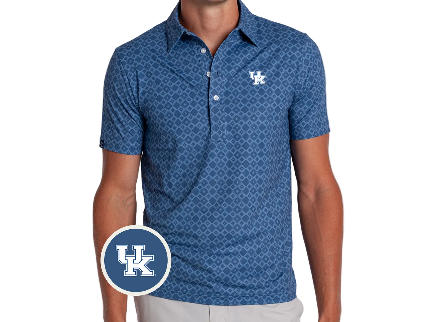 Kentucky - Coach's Range Polo - Interlock - Durango Print Blue