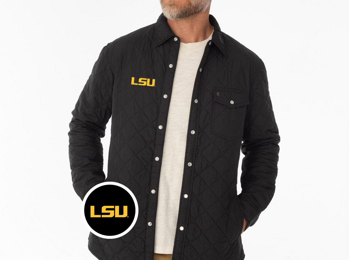 LSU - Coach's Shacket - LSU - Black