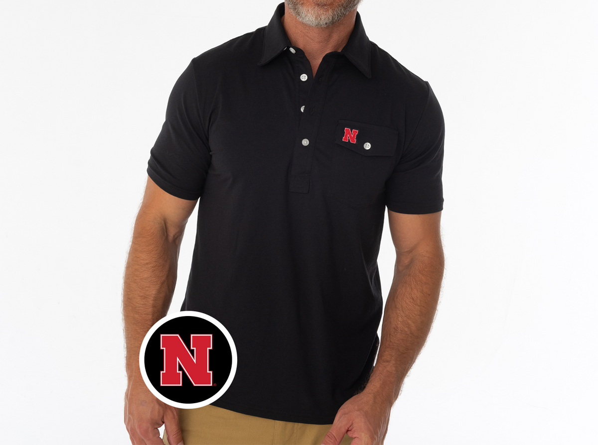 Criquet Nebraska Coach's Players Shirt in N, Black, view 1