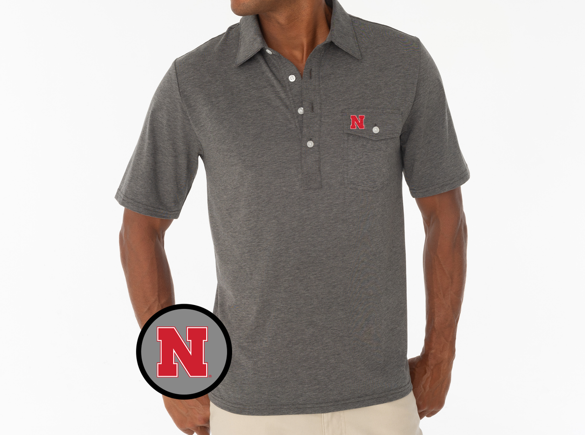 Criquet Nebraska Coach's Players Shirt in N, Heather Grey, view 1