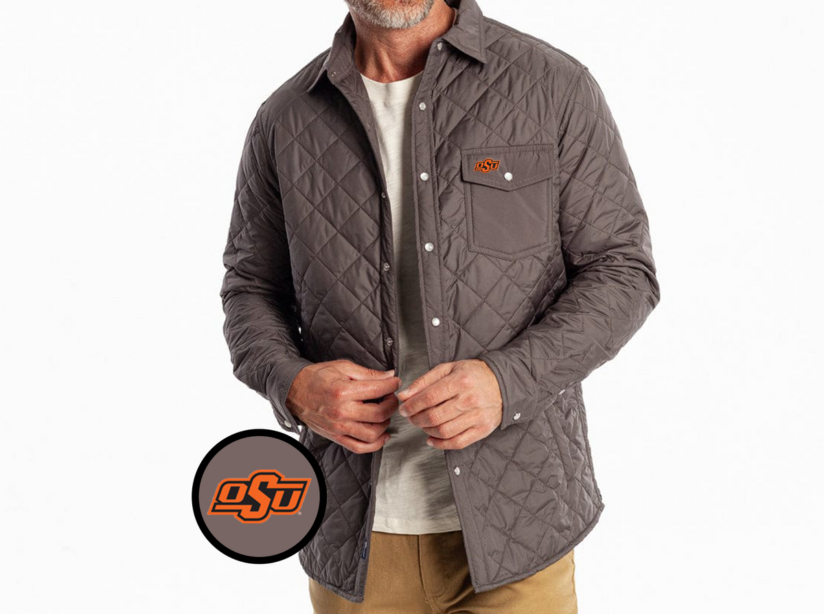Oklahoma State - Coach's Shacket - OSU - Charcoal