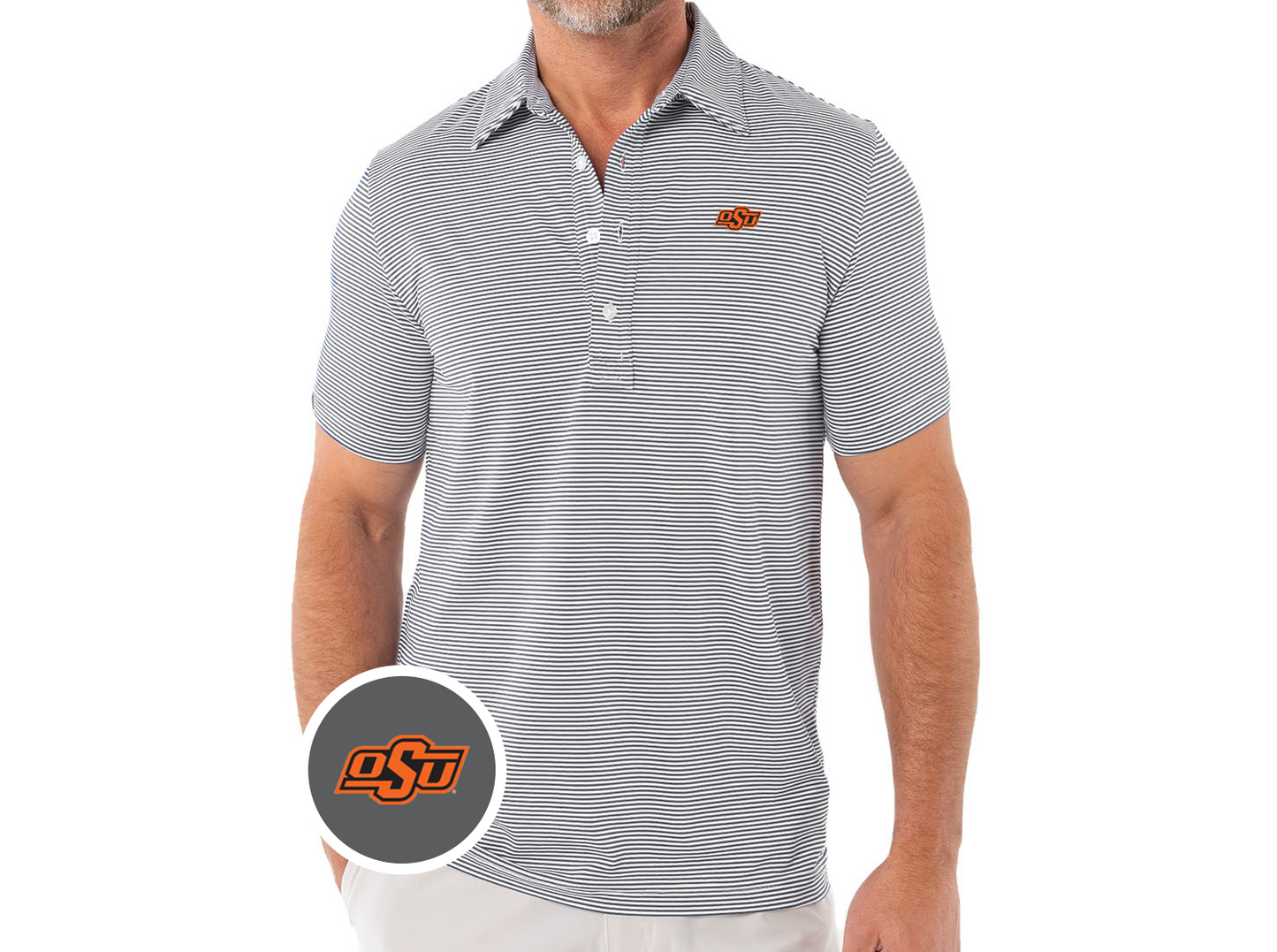 Criquet Oklahoma State in Sport Range, OSU, Hobby Stripe Grey/White, view 1