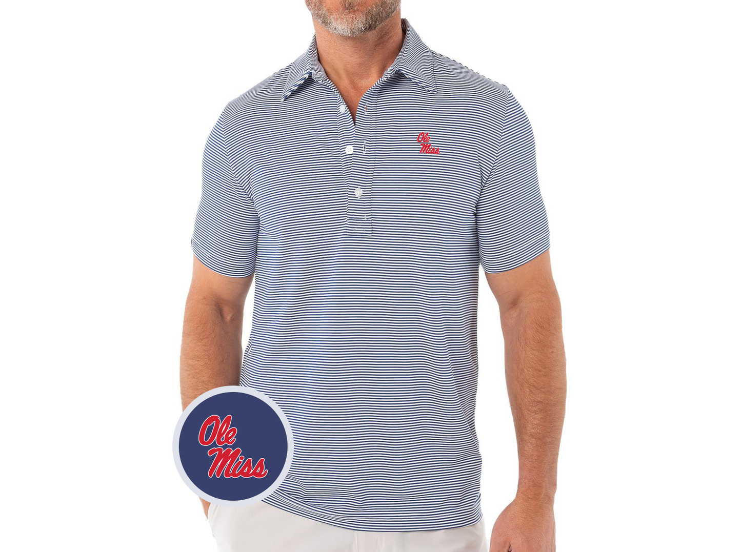 Criquet Ole Miss Hobby Stripe in Stack, Navy, view 1