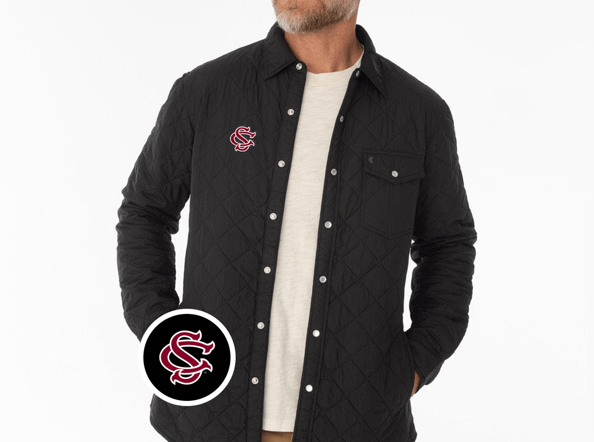 Criquet South Carolina Quilted Shacket in SC Interlock, Black, view 2