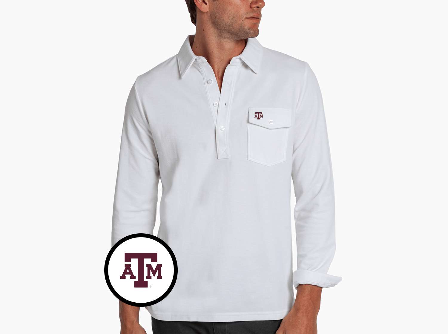 texas a&m long sleeve dress shirts Criquet Shirts - Texas A&M - Long Sleeve Players Shirt - TAM Icon