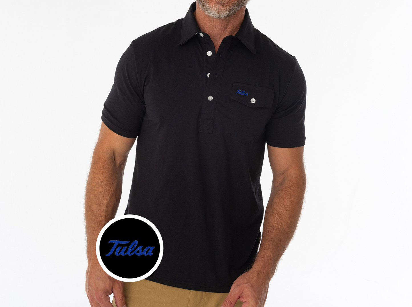 Criquet Tulsa in Coaches Performance Players Shirt, Tulsa, Black, view 2