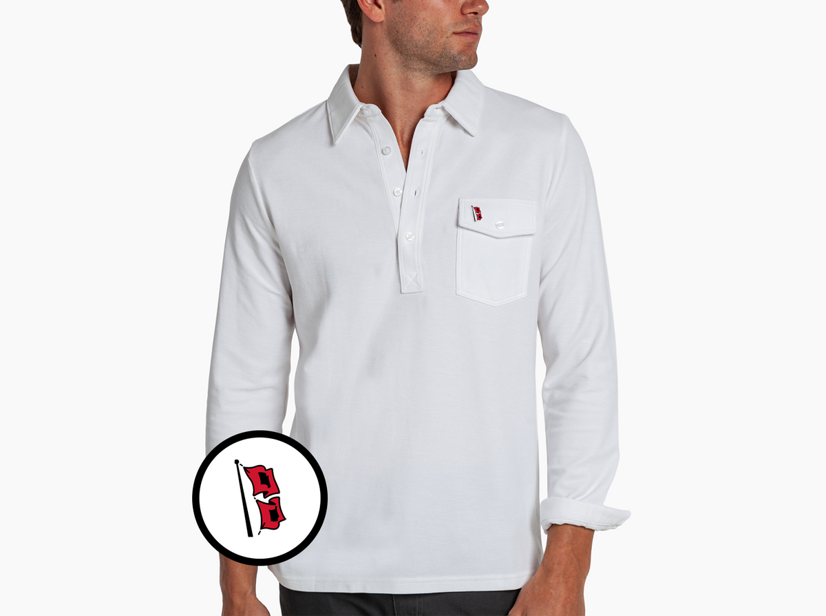 Criquet Tulsa in Long Sleeve Players Shirt, Flag, White, view 1