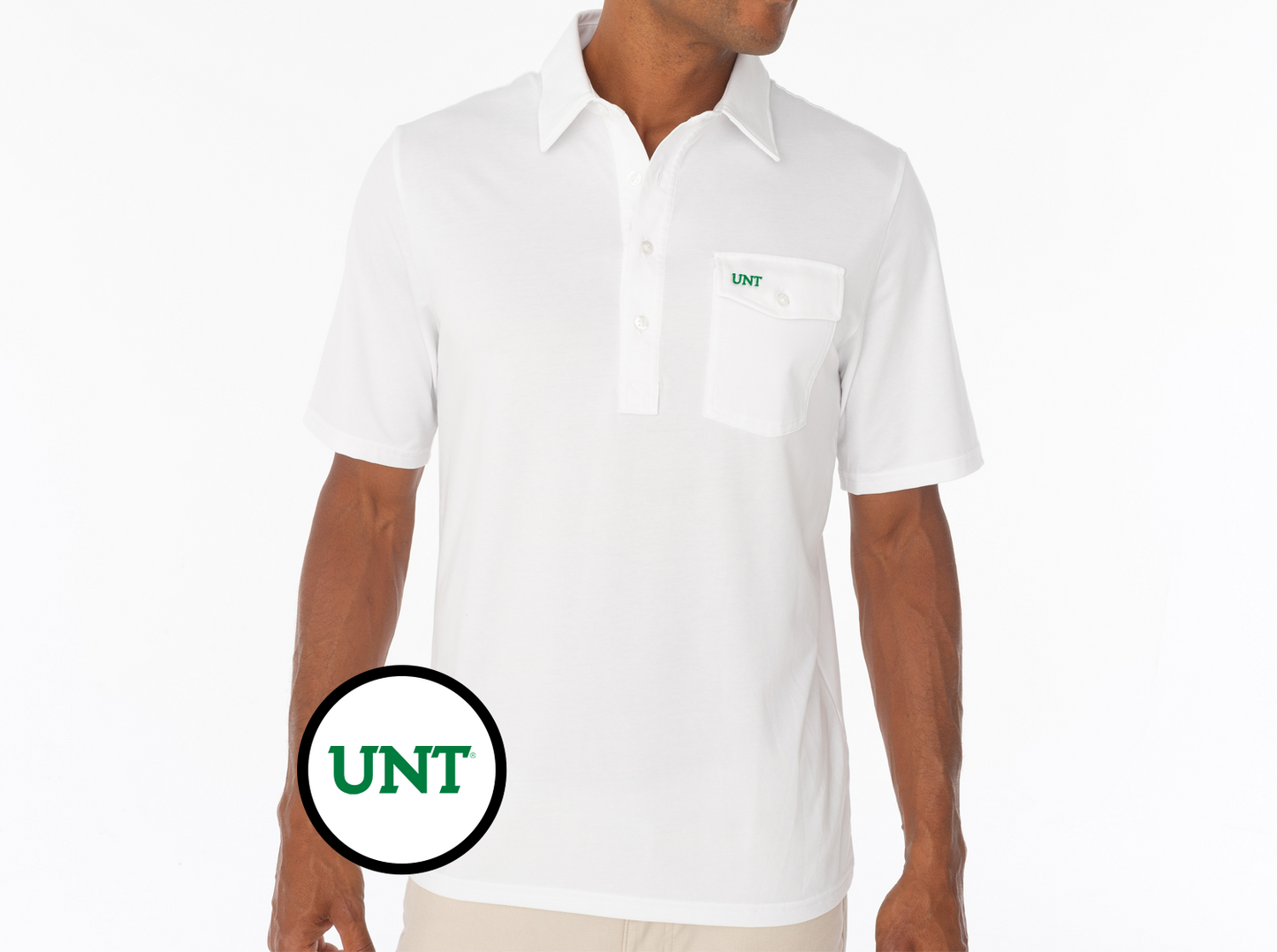 Criquet North Texas Coaches Players Shirt in UNT, White, view 2