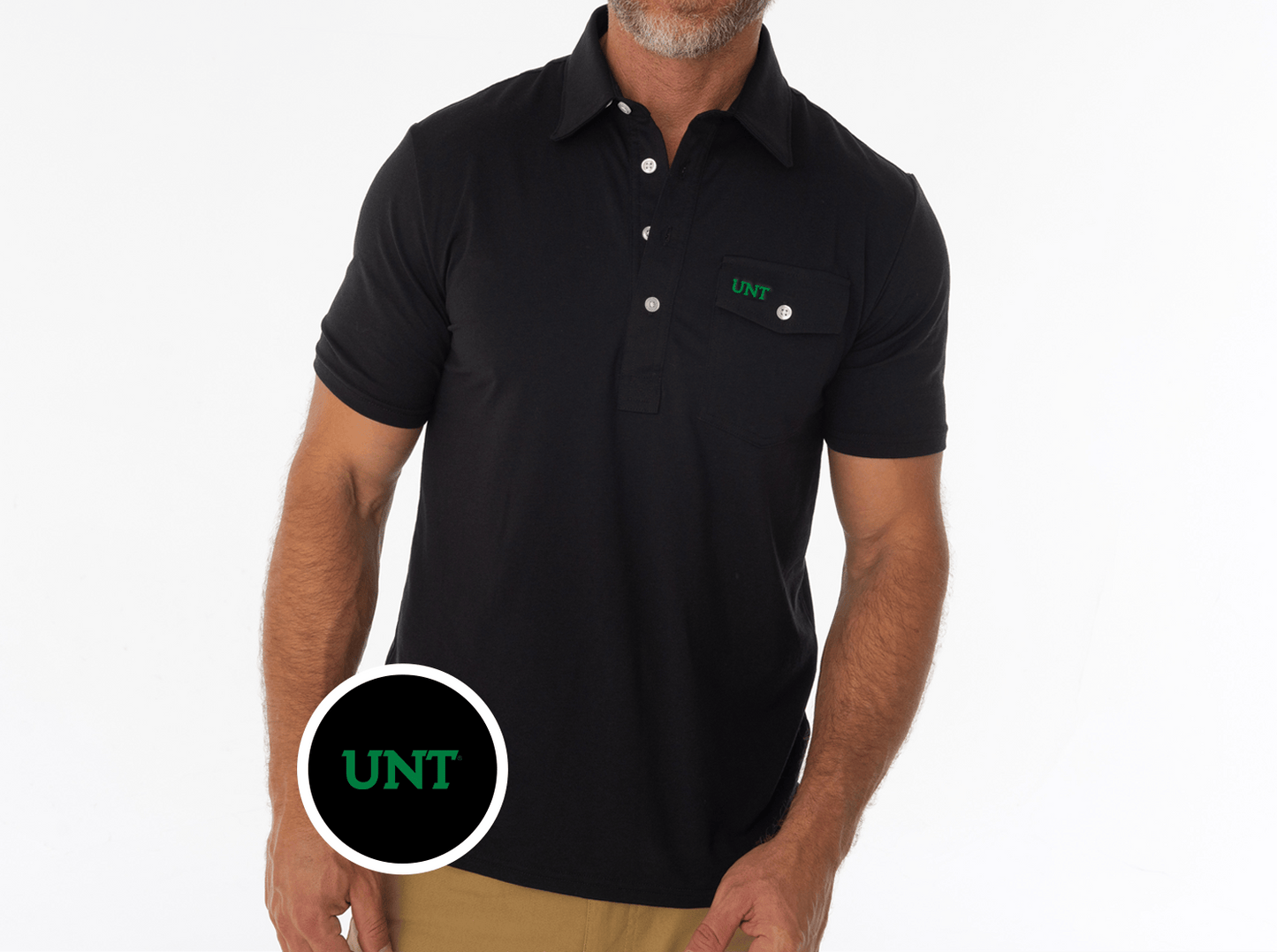Criquet North Texas Coaches Players Shirt in UNT, Black, view 2