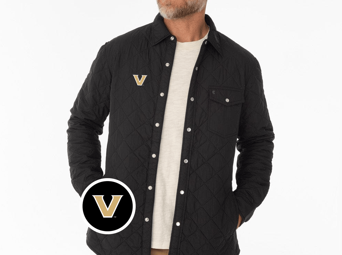 Criquet Vanderbilt Quilted Shacket in V, Black, view 2