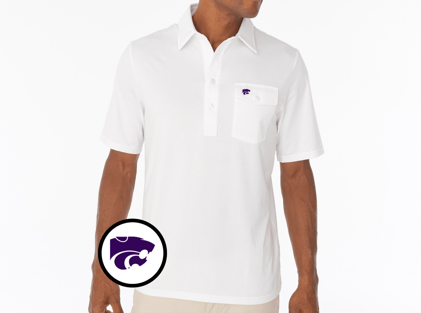 Criquet Kansas State Coaches Players Shirt in Wildcat, White, view 2