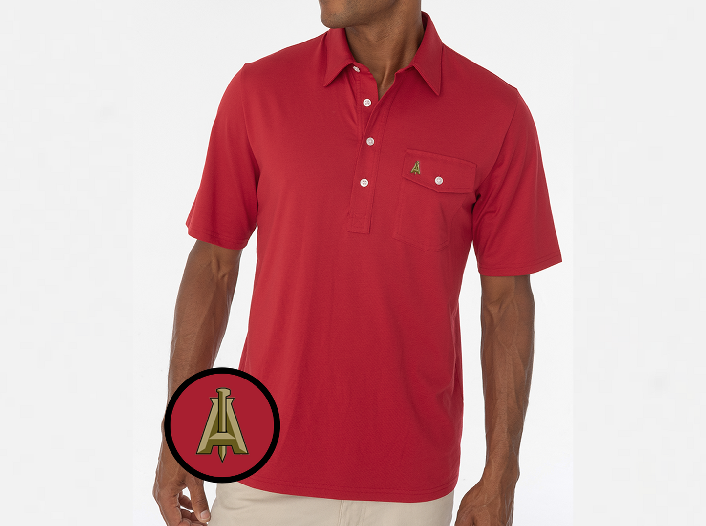 Criquet Atlanta United in Coaches Players Shirt, A Spike, Crimson, view 1