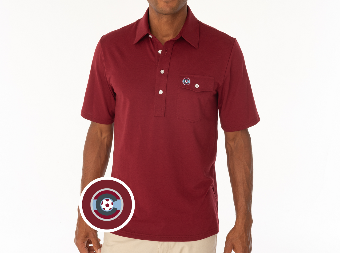 Criquet Colorado Rapids in Coaches Players Shirt, C, Maroon, view 1