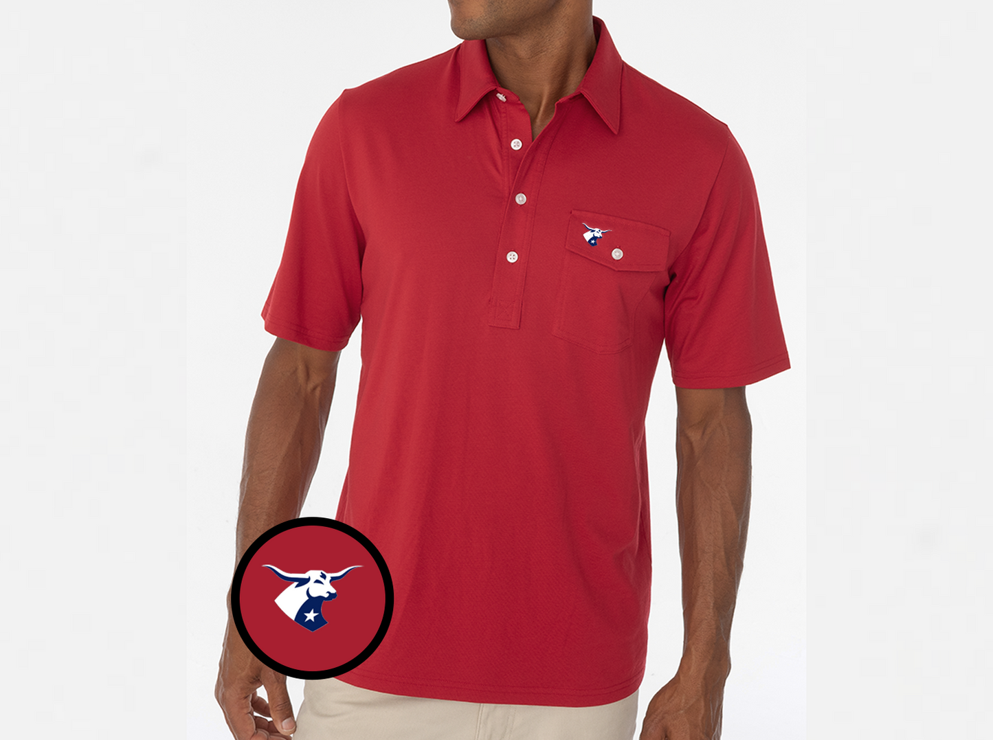 Criquet FC Dallas in Coaches Players Shirt, Bull, Red, view 1
