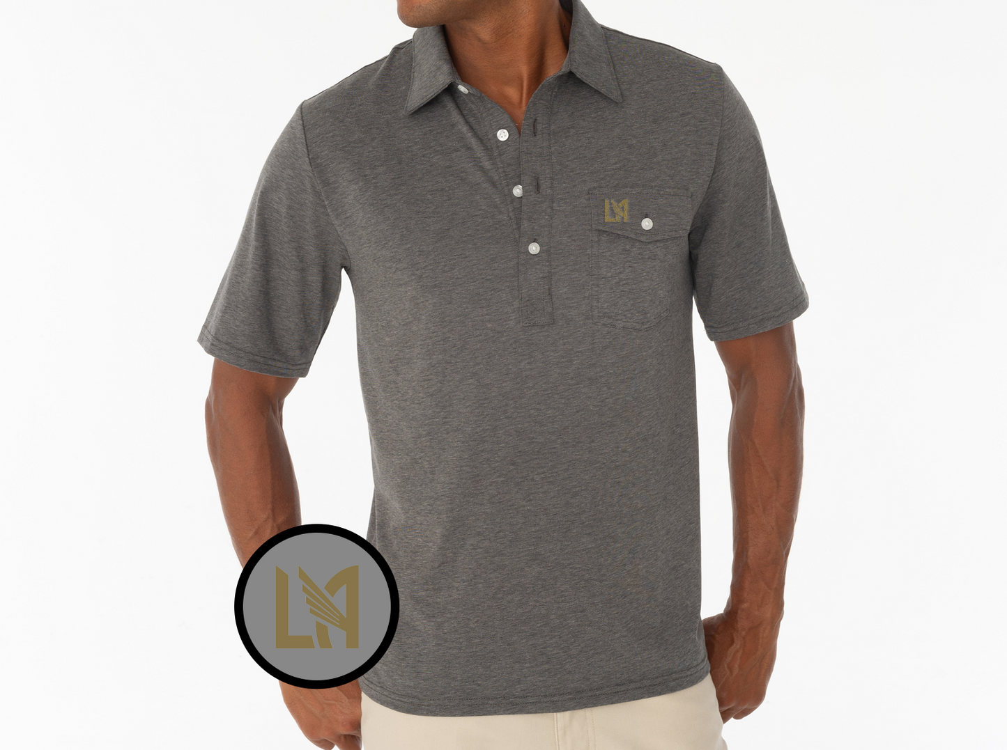 Criquet LAFC in Coaches Players Shirt, LA, Grey, view 1