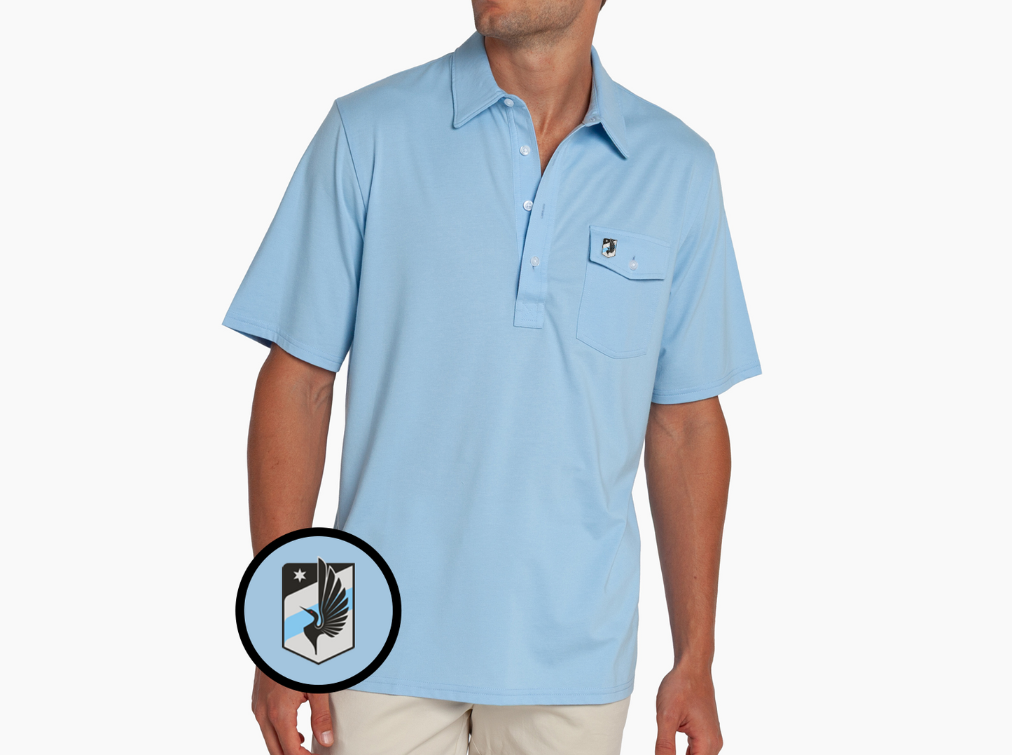 Criquet Minnesota United in Coaches Players Shirt, Simple Crest, Lt. Blue, view 1