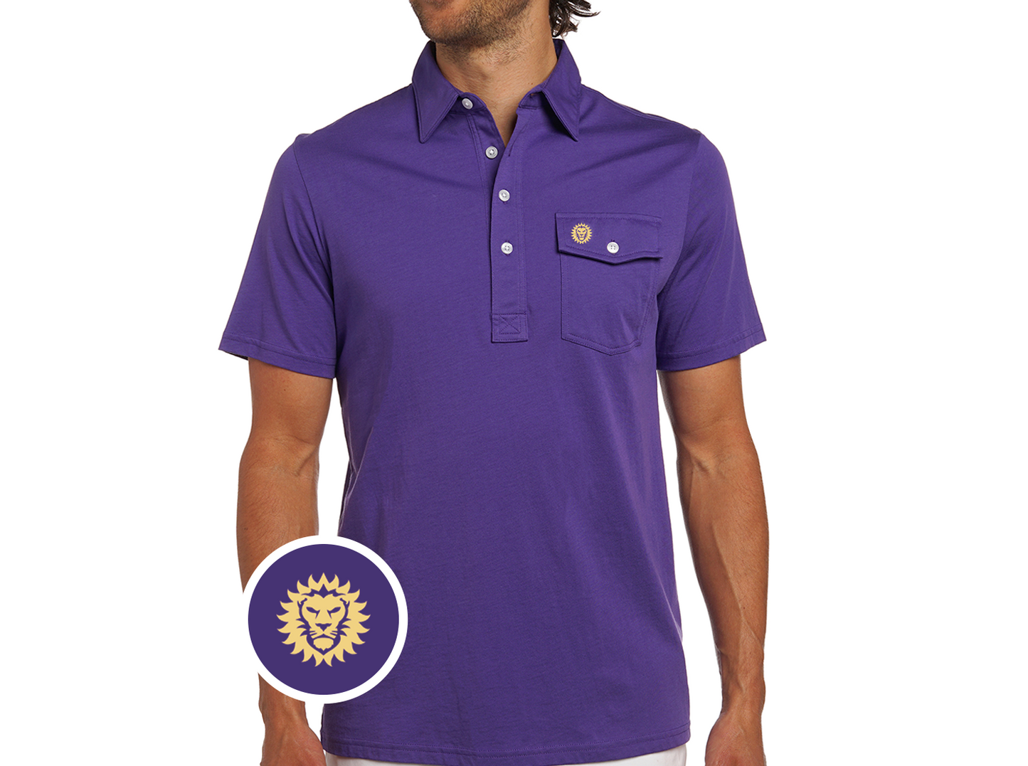 Criquet Orlando City SC in Coaches Players Shirt, Lion, Purple, view 1