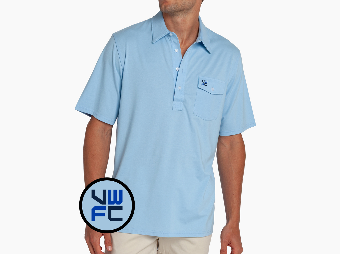 Criquet Vancouver Whitecaps in Coaches Players Shirt, VWFC, Lt. Blue, view 1