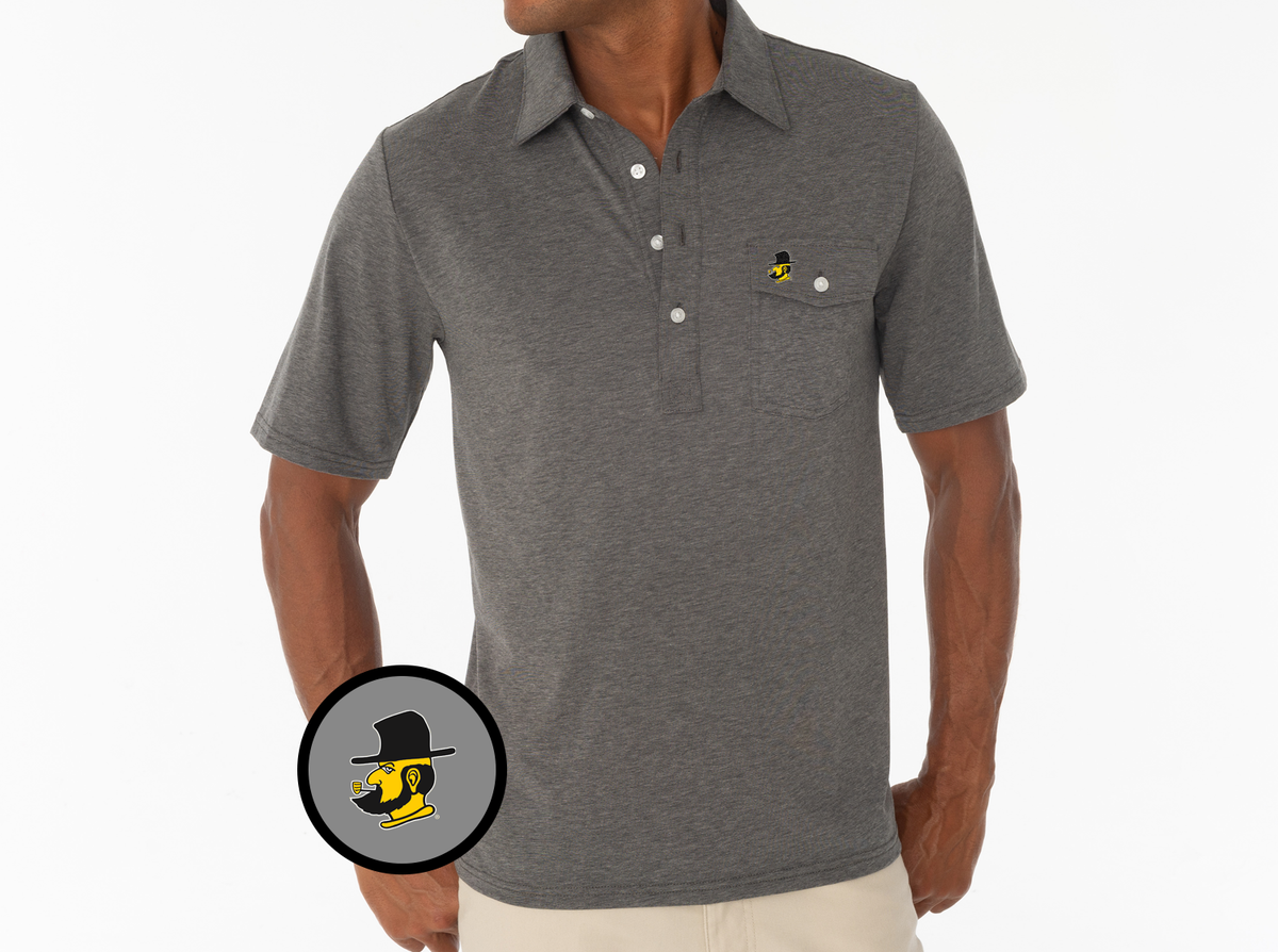 Criquet Appalachian State in Coaches Players Shirt, Yosef, Heather Grey, view 2