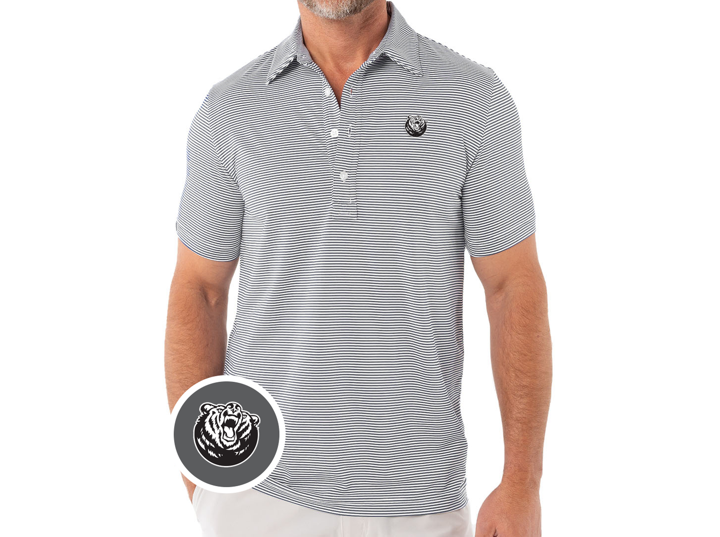 Criquet Belmont in Sport Range, Bruin, Hobby Stripe Grey/White, view 1