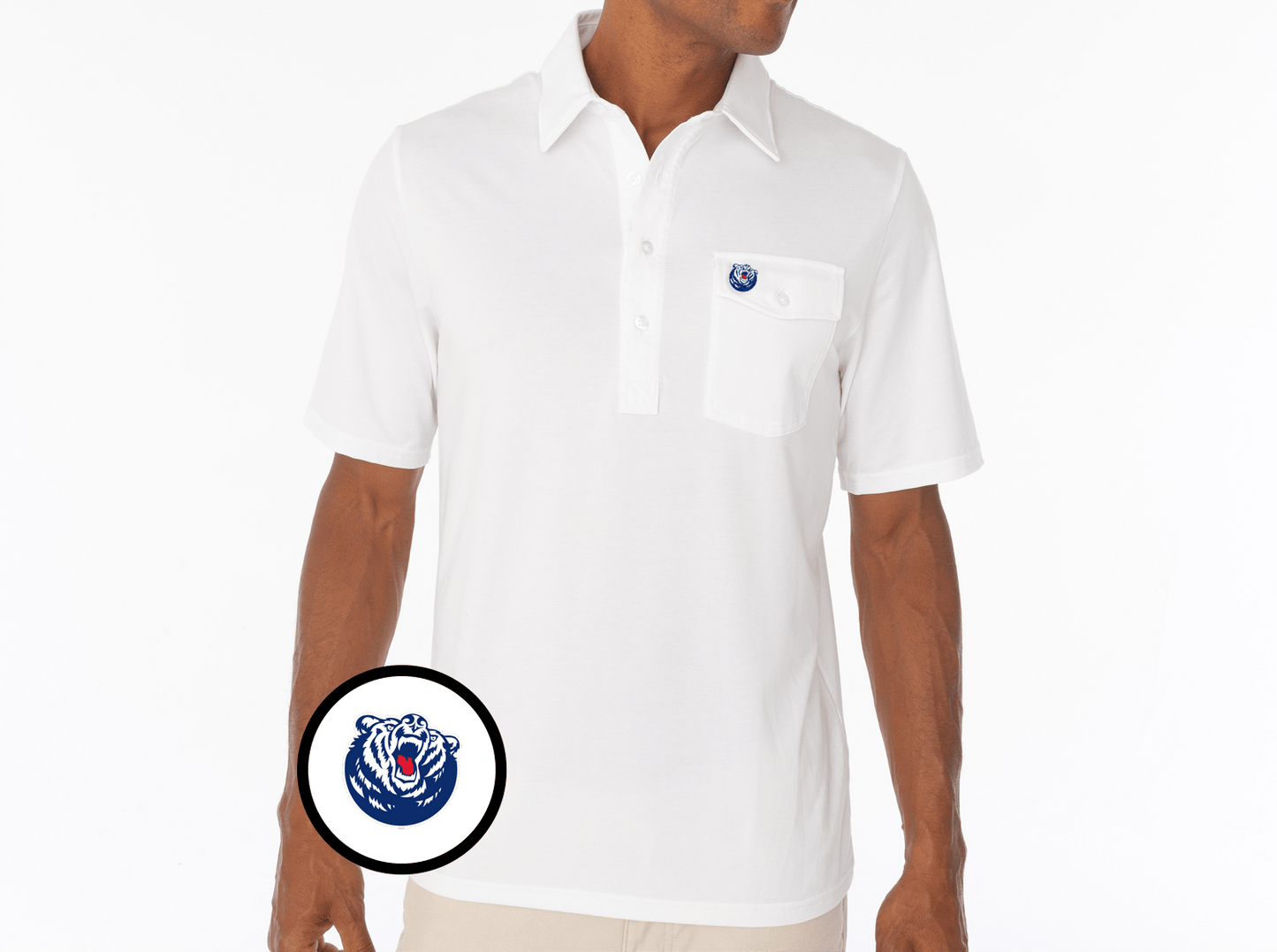 Criquet Belmont Coaches Players Shirt in Bruin, White, view 2