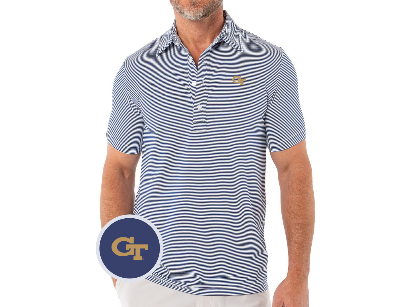 Criquet Georgia Tech in Sport Range, GT No Outline, Hobby Stripe Navy/White, view 2