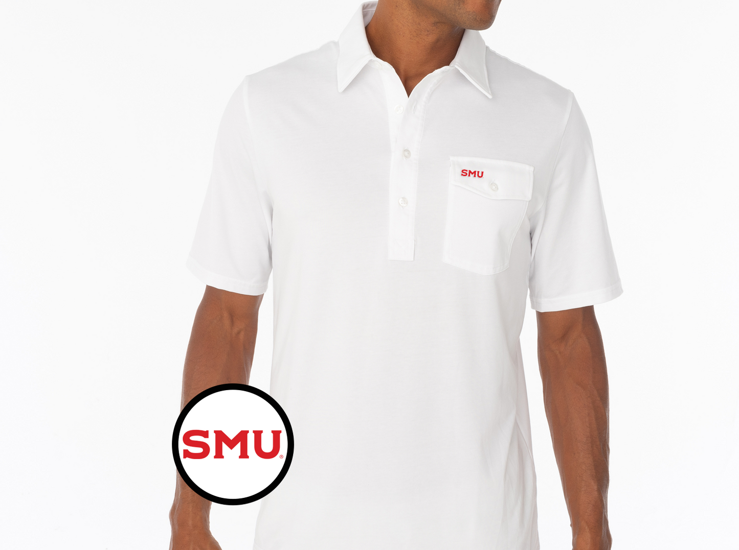 Criquet SMU in Coach's Performance Players Shirt, SMU, White, view 2