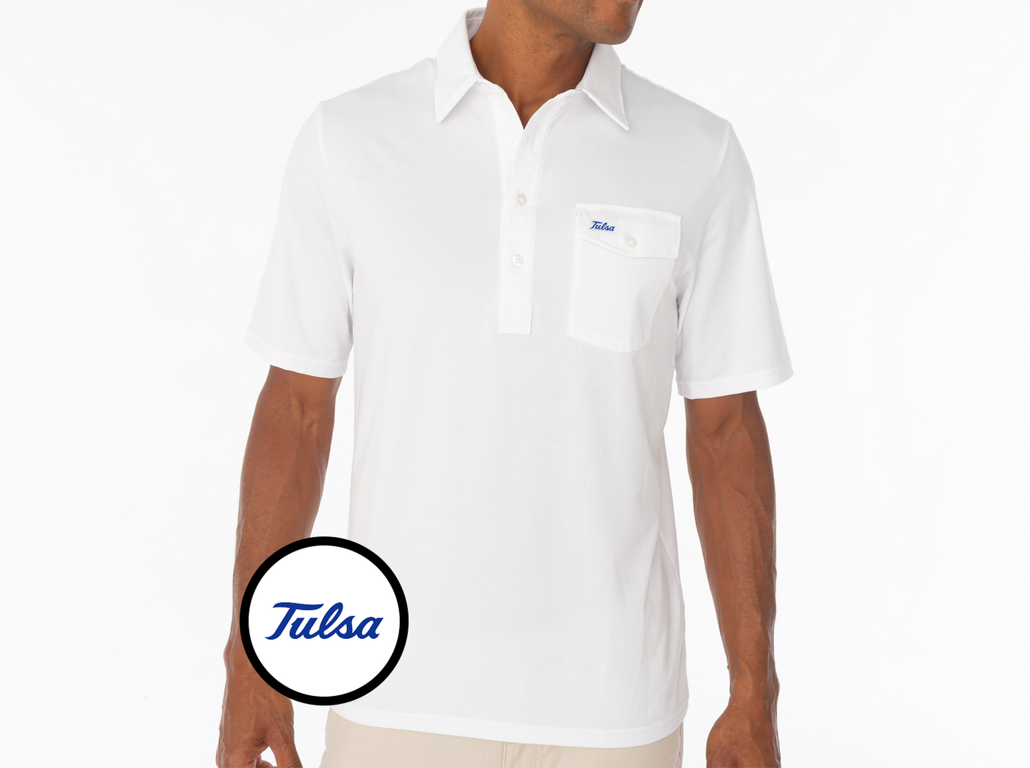 Criquet Tulsa in Coaches Performance Players Shirt, Tulsa, White, view 2