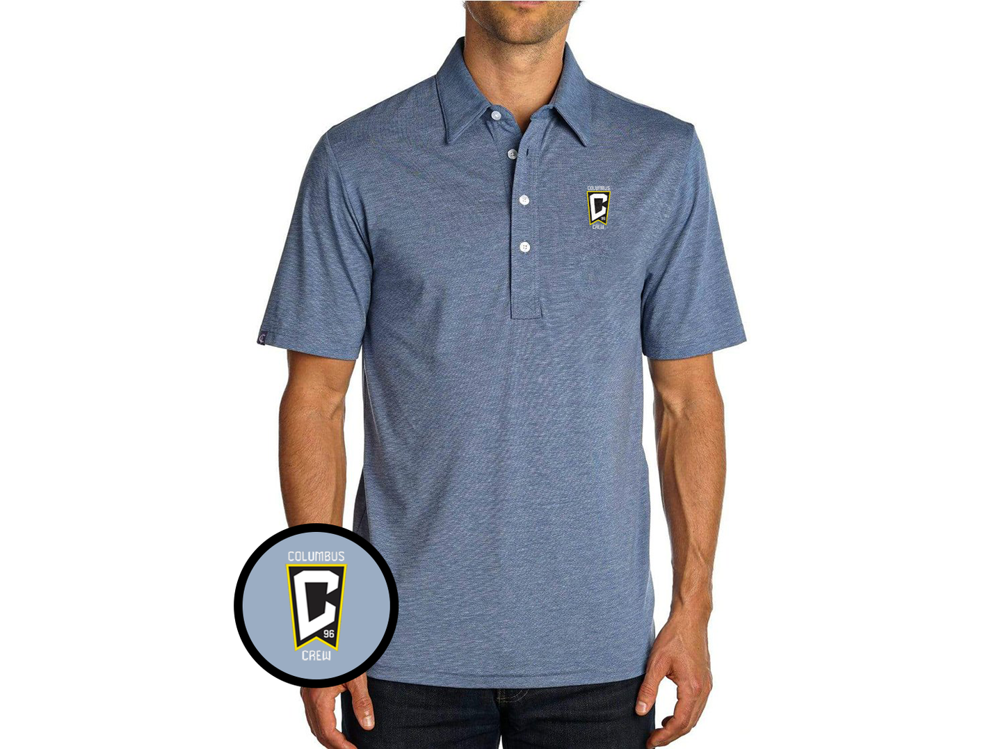 Criquet Columbus Crew in Range Polo, Crest, Blue Jean, view 1