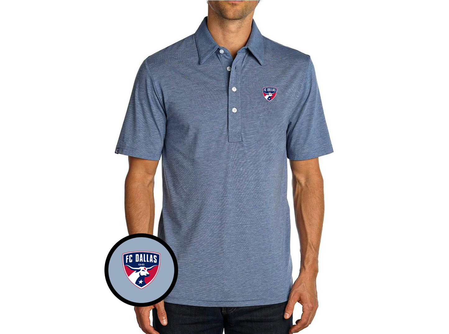 Criquet FC Dallas in Range Polo, Shield, Blue Jean, view 1