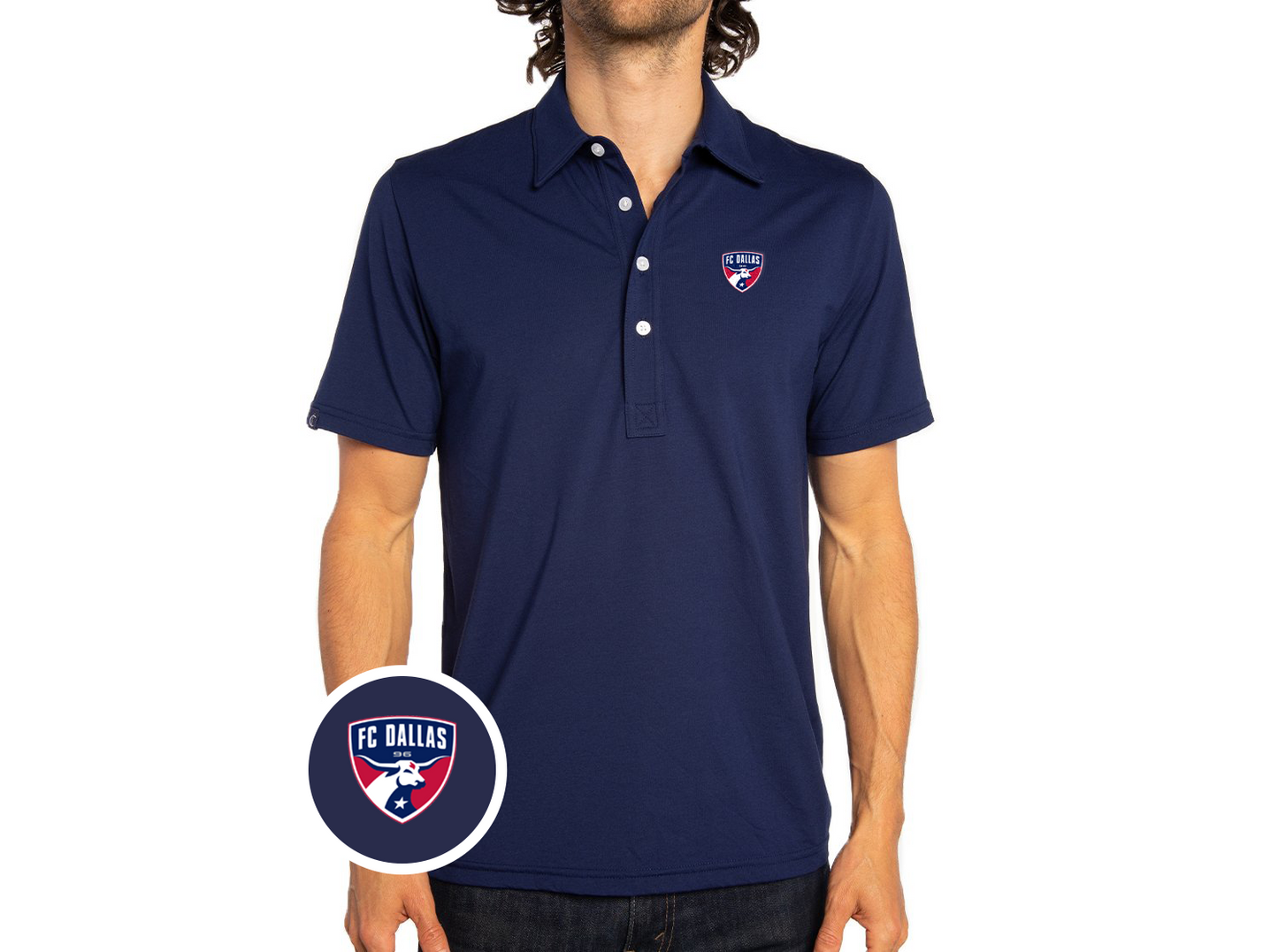 Criquet FC Dallas in Range Polo, Shield, Navy, view 1