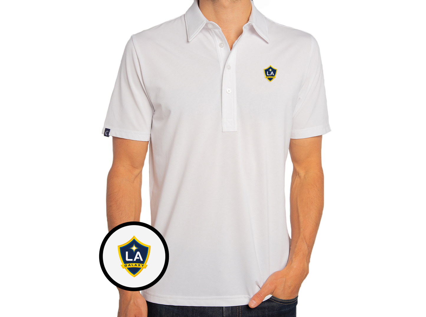 Criquet LA Galaxy in Range Polo, Shield, White, view 1