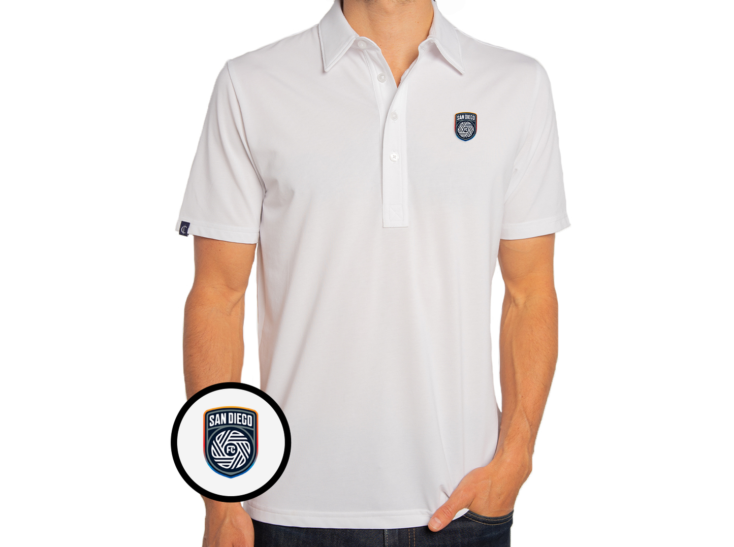 Criquet San Diego FC in Range Polo, Crest, White, view 1