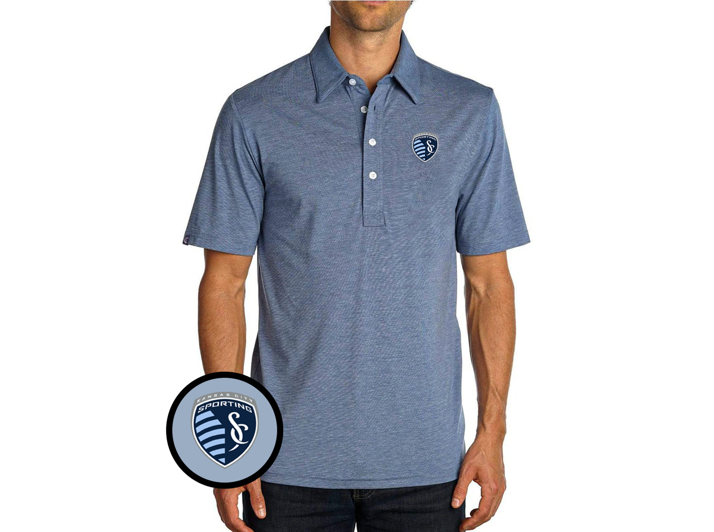 Criquet Sporting Kansas City in Range Polo, Crest, Blue Jean, view 1