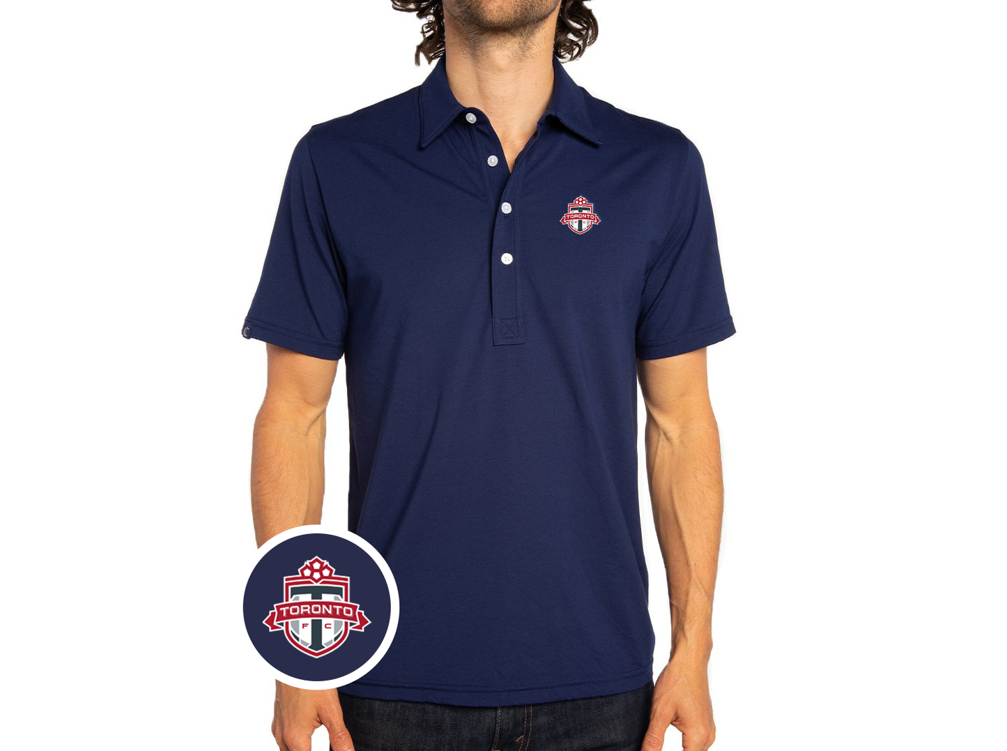 Criquet Toronto FC in Range Polo, Crest, Navy, view 1
