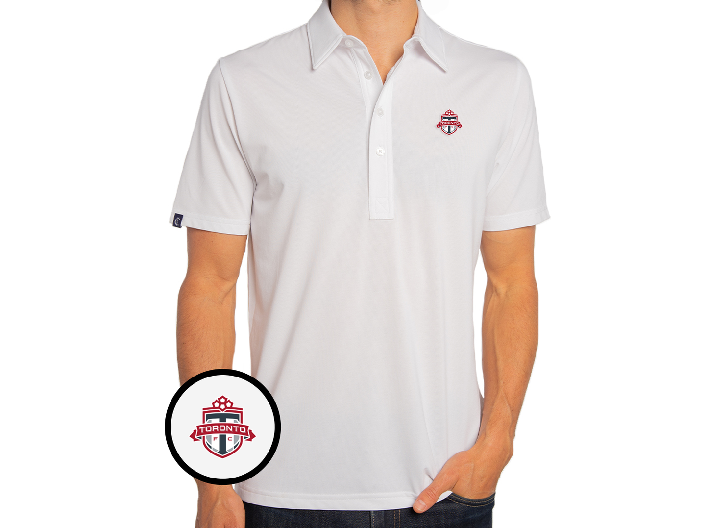 Criquet Toronto FC in Range Polo, Crest, White, view 1