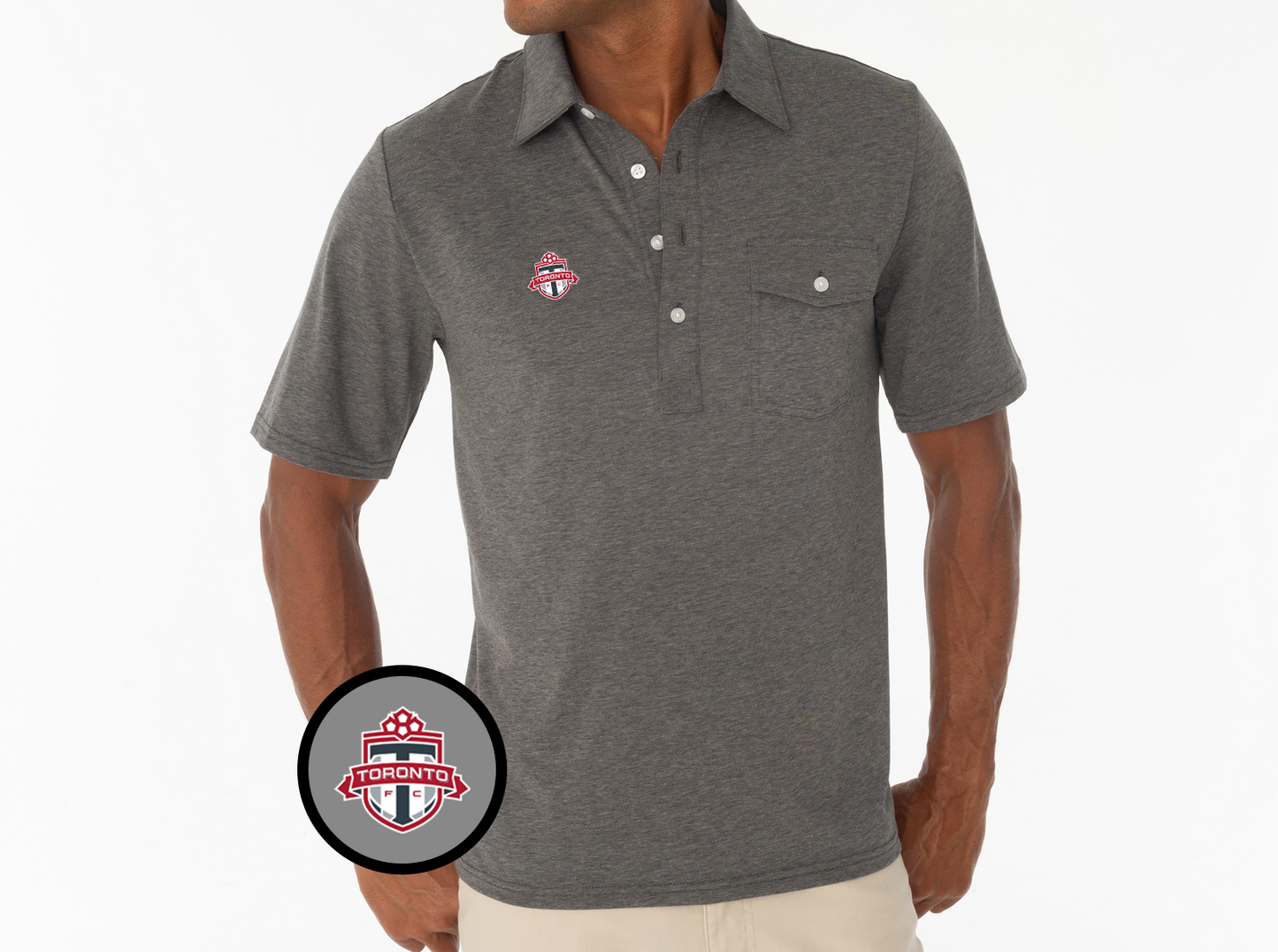 Criquet Toronto FC in Coaches Players Shirt, Crest, Grey, view 1