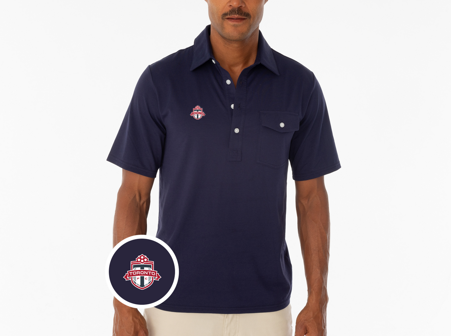 Criquet Toronto FC in Coaches Players Shirt, Crest, Navy, view 1