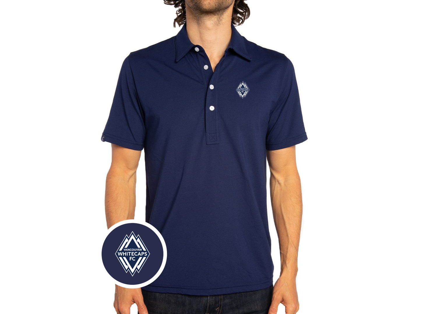 Criquet Vancouver Whitecaps in Range Polo, Crest, Navy, view 1