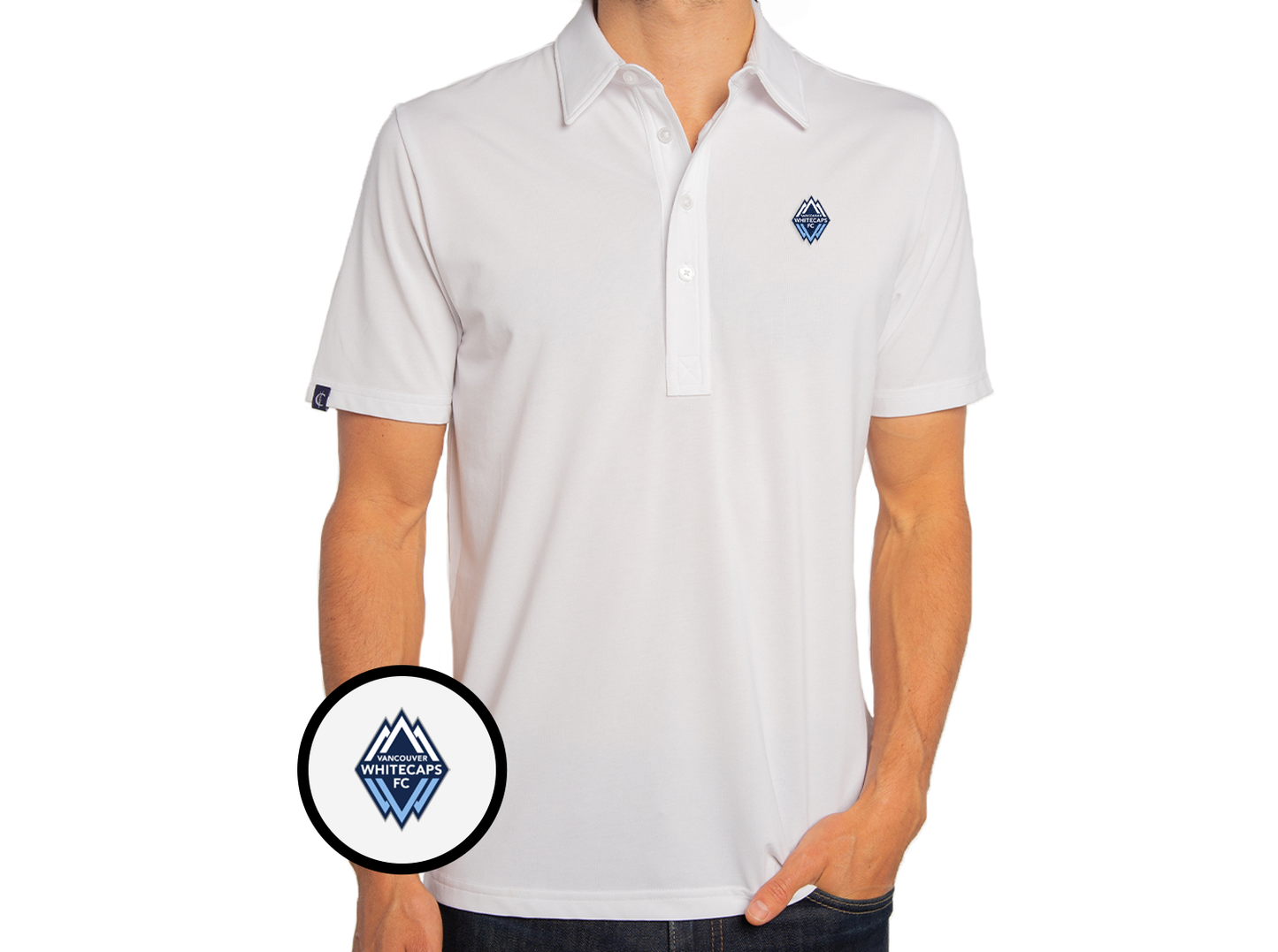Criquet Vancouver Whitecaps in Range Polo, Crest, White, view 1